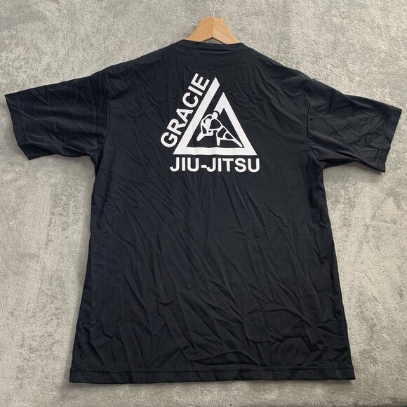 Gracie Barra Shirt Mens Medium Black Jiu Jitsu BJJ Rash Guard Short Sleeve Gym - Picture 2 of 7